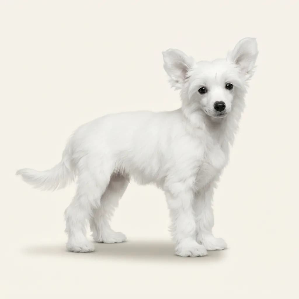 Chinese Crested Dog in Weiß — Fellfarbe und Aussehen