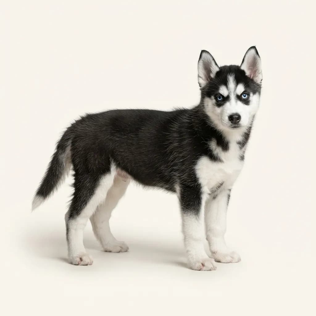 Siberian Husky in Schwarz-Weiß — Fellfarbe und Aussehen