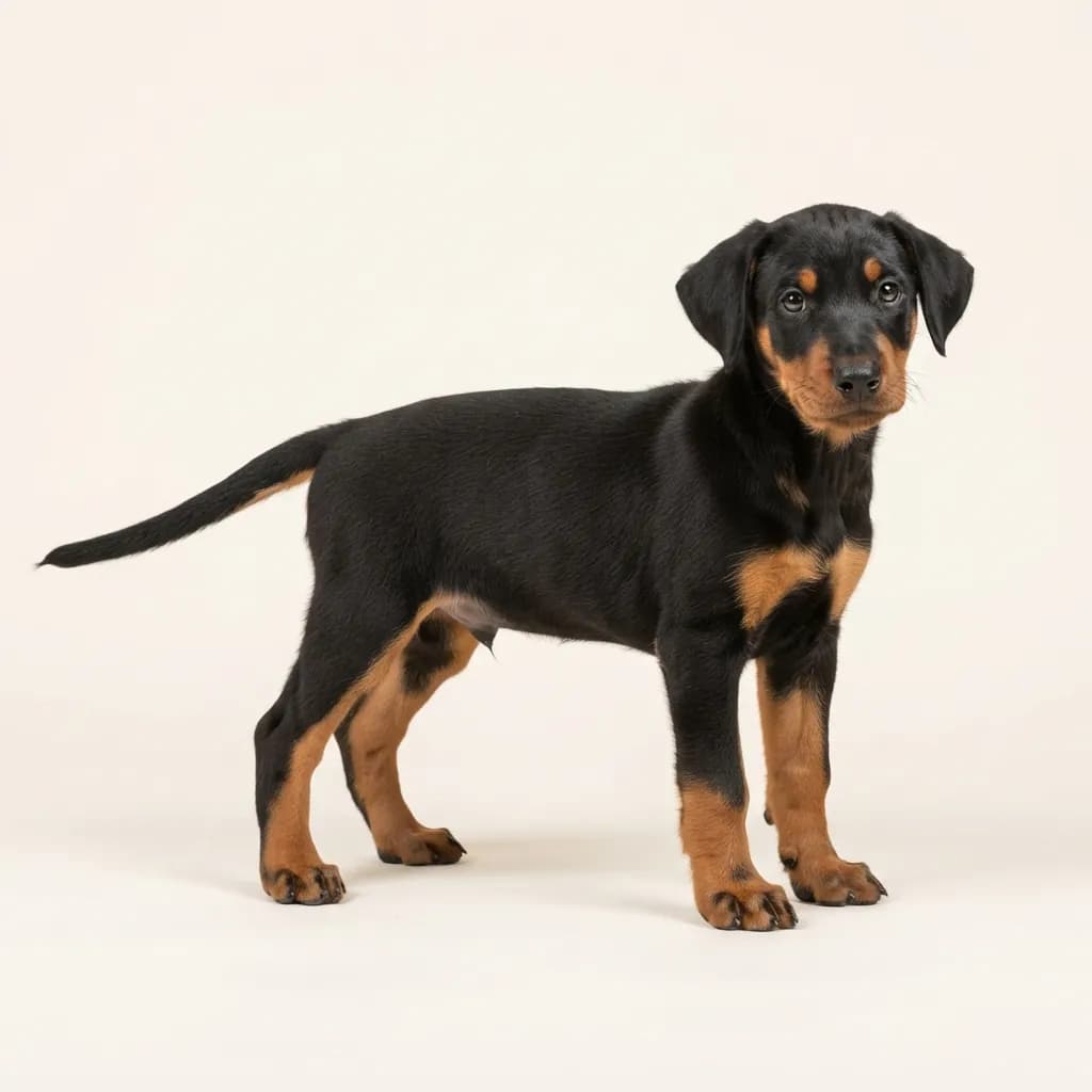 Deutscher Pinscher in Schwarz mit Loh — Fellfarbe und Aussehen