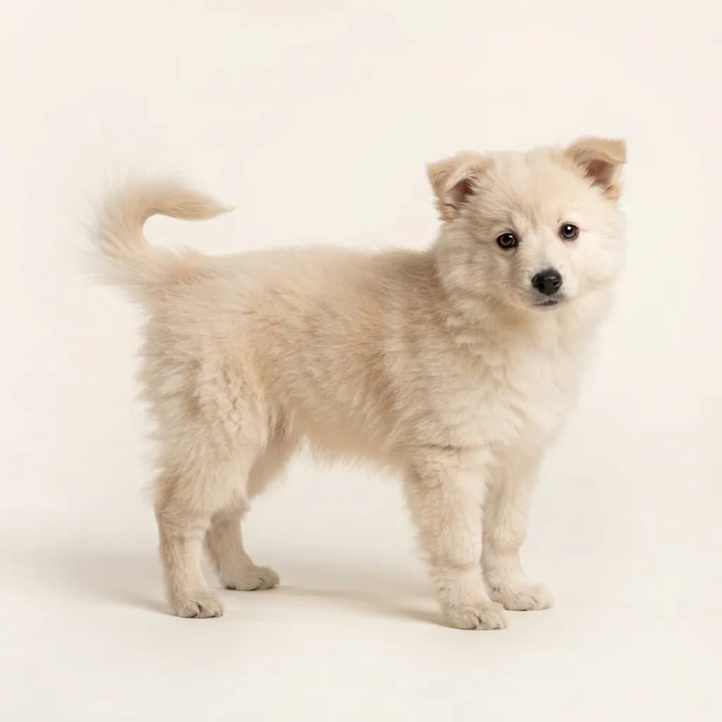American Eskimo Dog in Creme — Fellfarbe und Aussehen