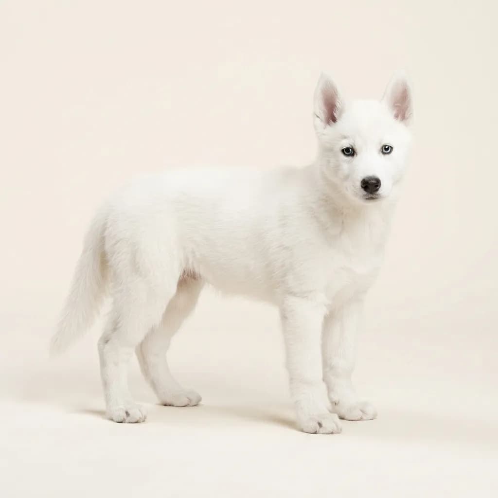 Siberian Husky in Weiß — Fellfarbe und Aussehen