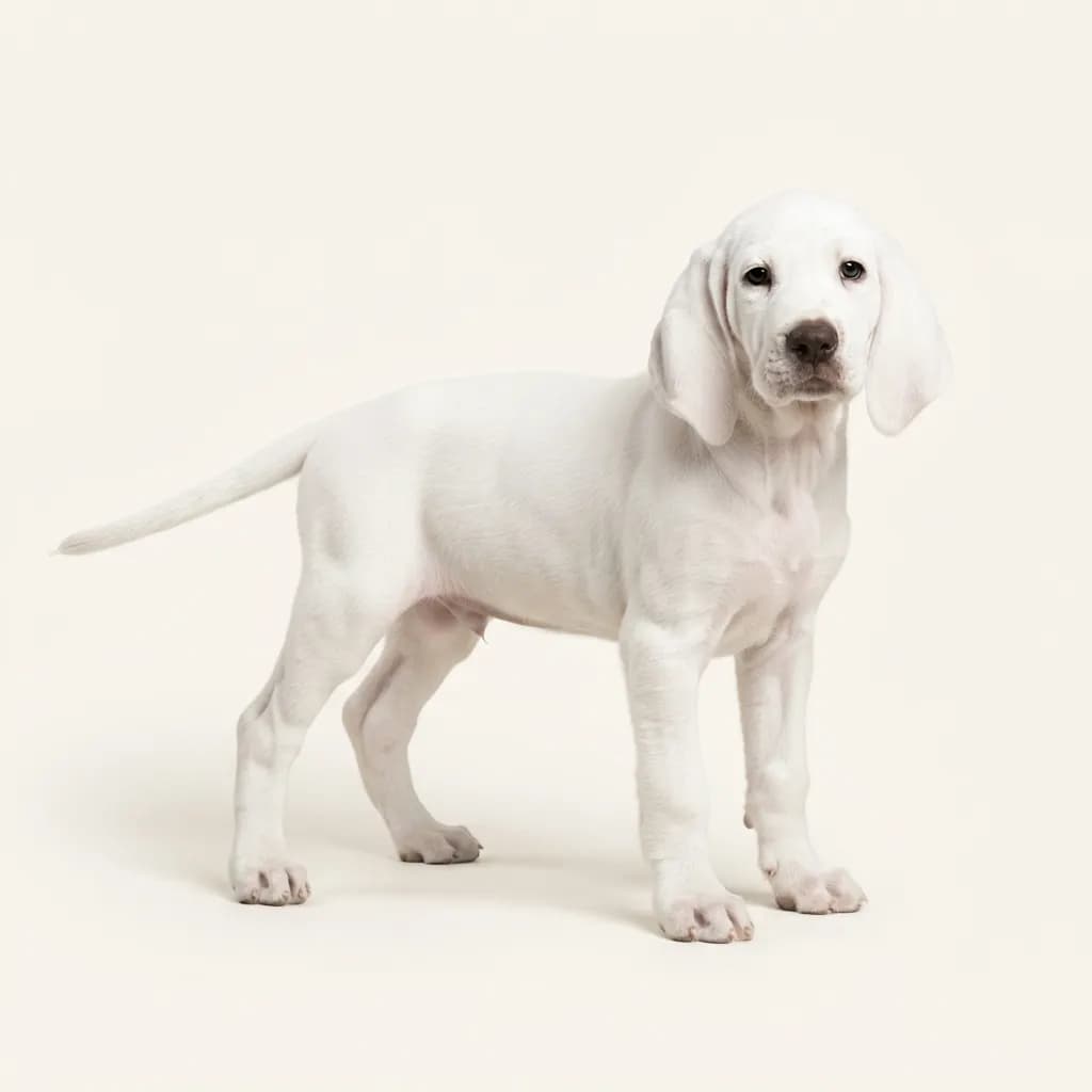 Bracco Italiano in Weiß — Fellfarbe und Aussehen