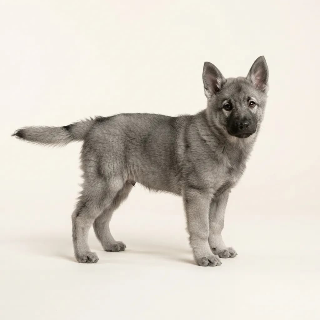 Norwegischer Elchhund (grau) in Grau — Fellfarbe und Aussehen