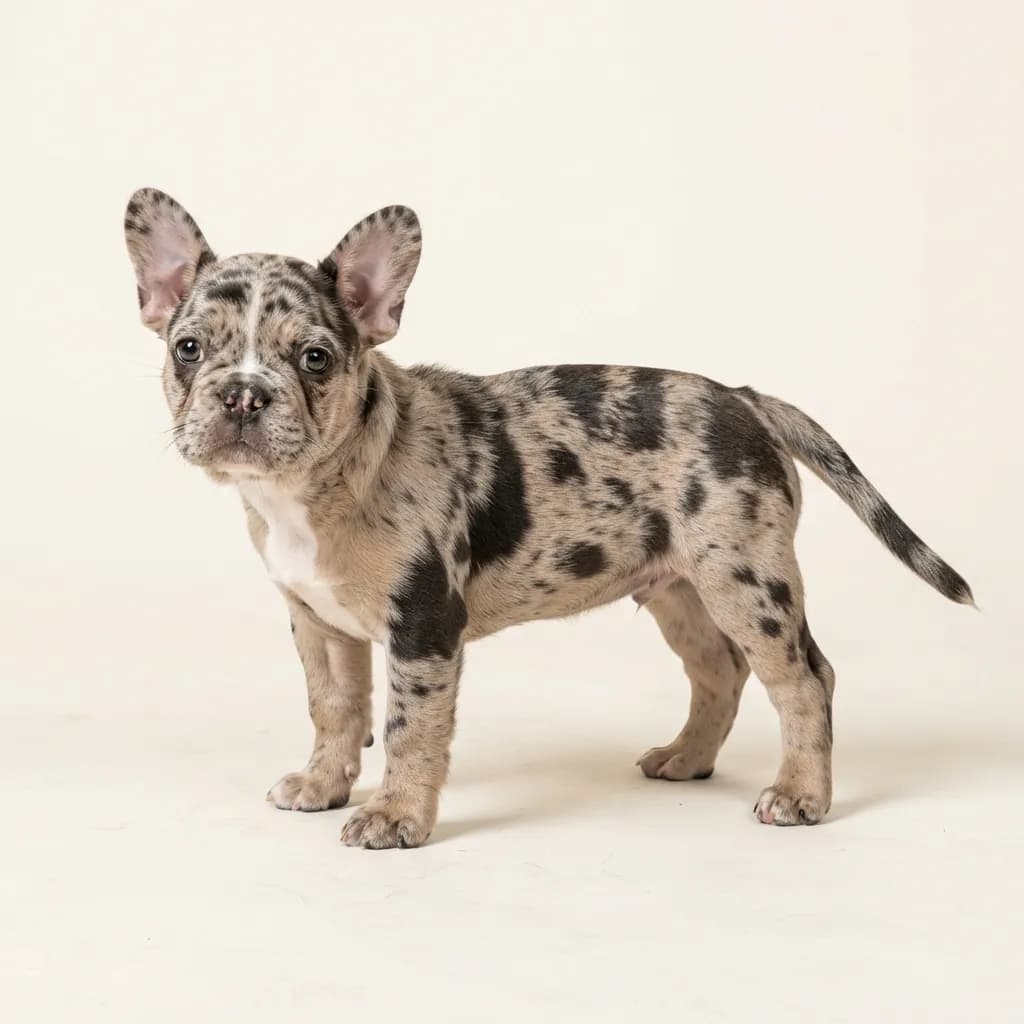 Frenchton in Merle (Tiger) — Fellfarbe und Aussehen