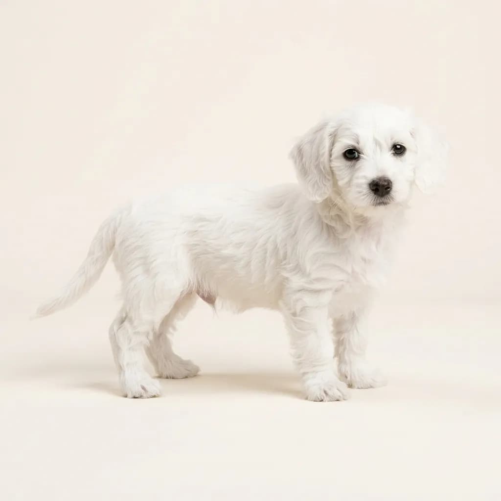 Doxiepoo in Weiß — Fellfarbe und Aussehen