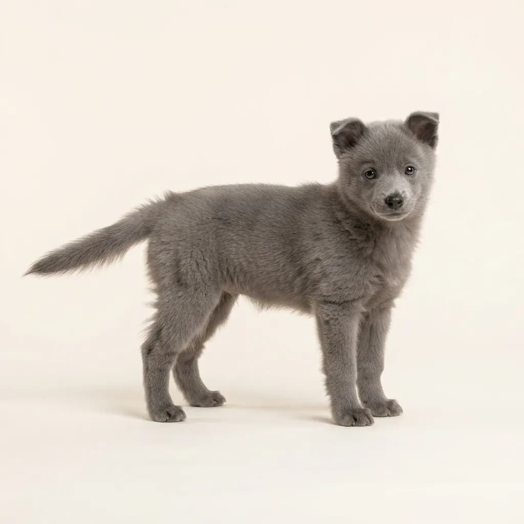 Alaskan Klee Kai in Grau — Fellfarbe und Aussehen