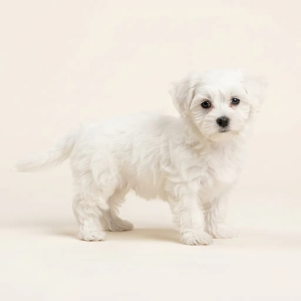 Yorkiepoo (Yorkshire Terrier x Pudel) in Weiß — Fellfarbe und Aussehen