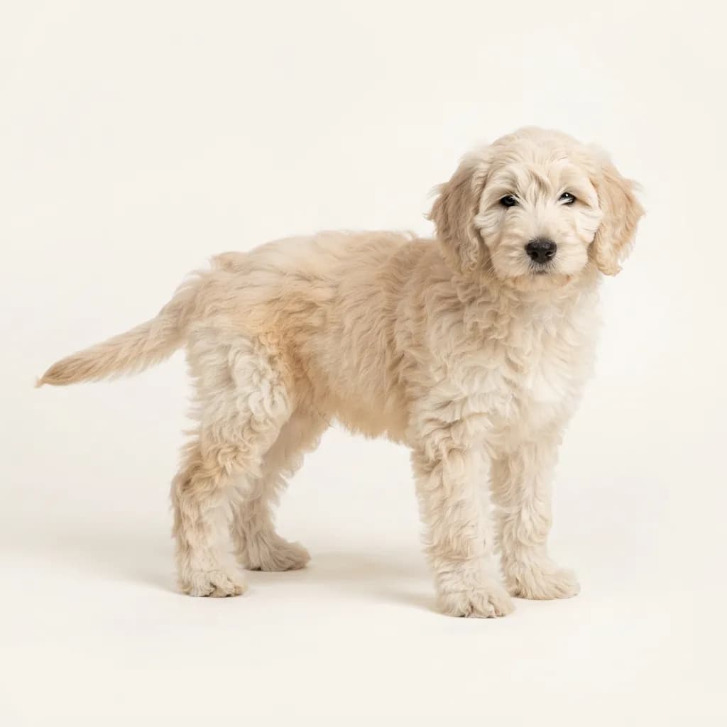 Australian Labradoodle in Creme — Fellfarbe und Aussehen