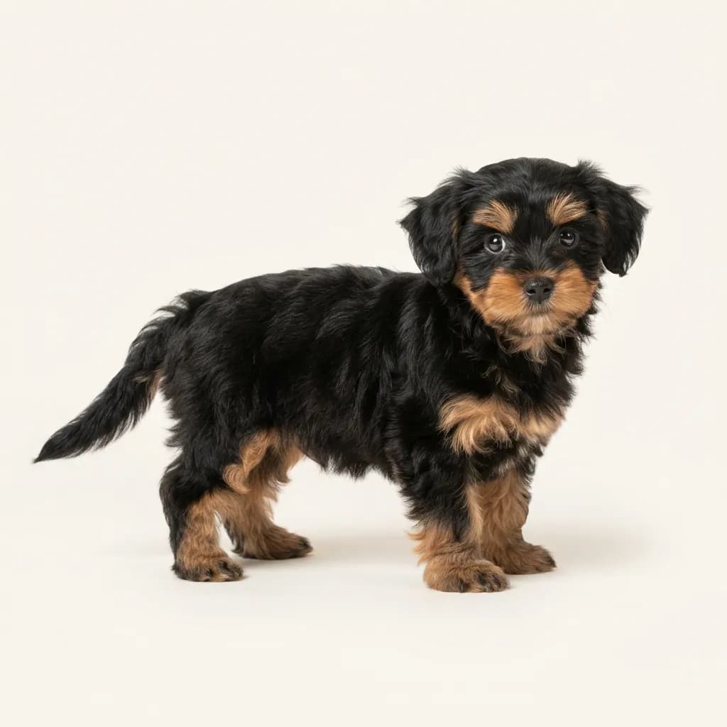 Shorkie in Schwarz mit Loh — Fellfarbe und Aussehen