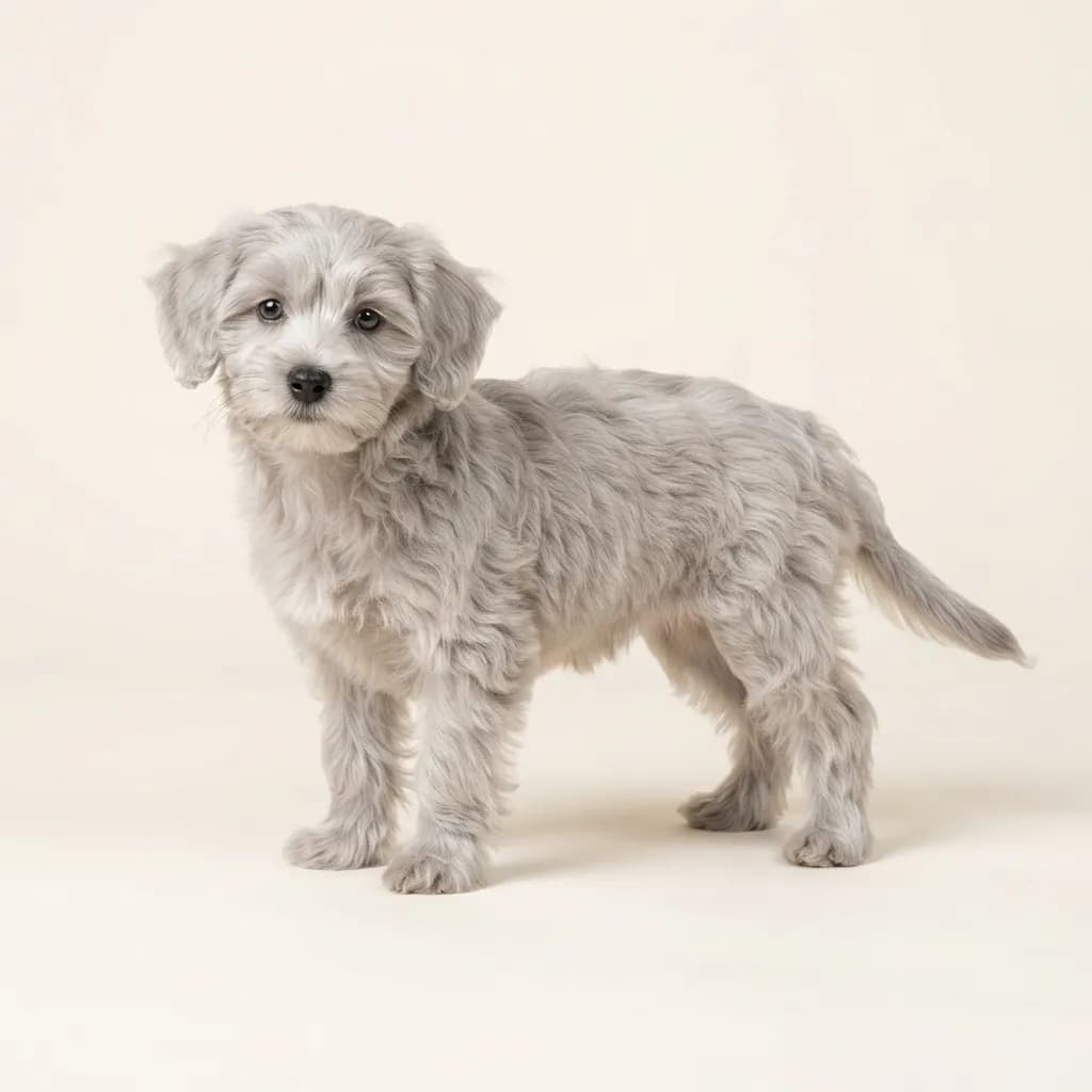 Yorkiepoo (Yorkshire Terrier x Pudel) in Silber — Fellfarbe und Aussehen