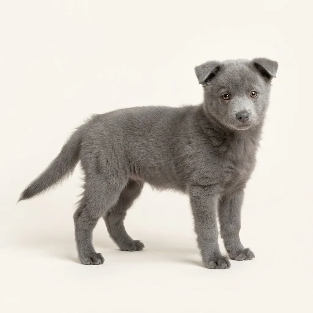 Pomsky in Blau — Fellfarbe und Aussehen