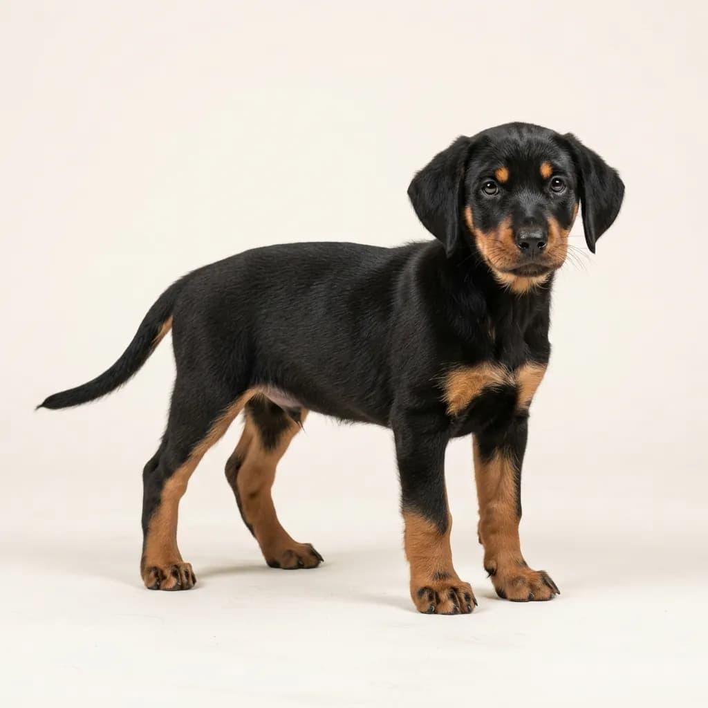 Jura Laufhund in Schwarz mit Loh — Fellfarbe und Aussehen