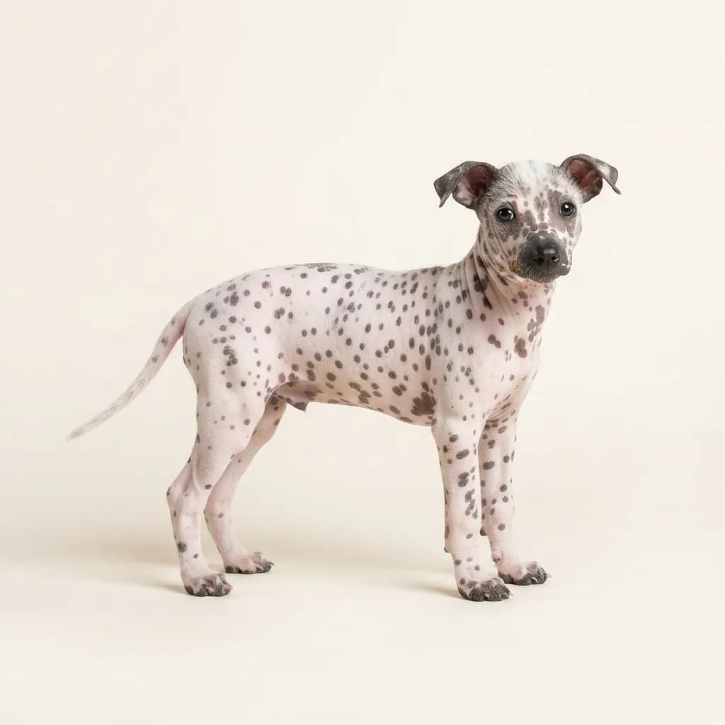 Perro sin Pelo del Peru in Getupft — Fellfarbe und Aussehen