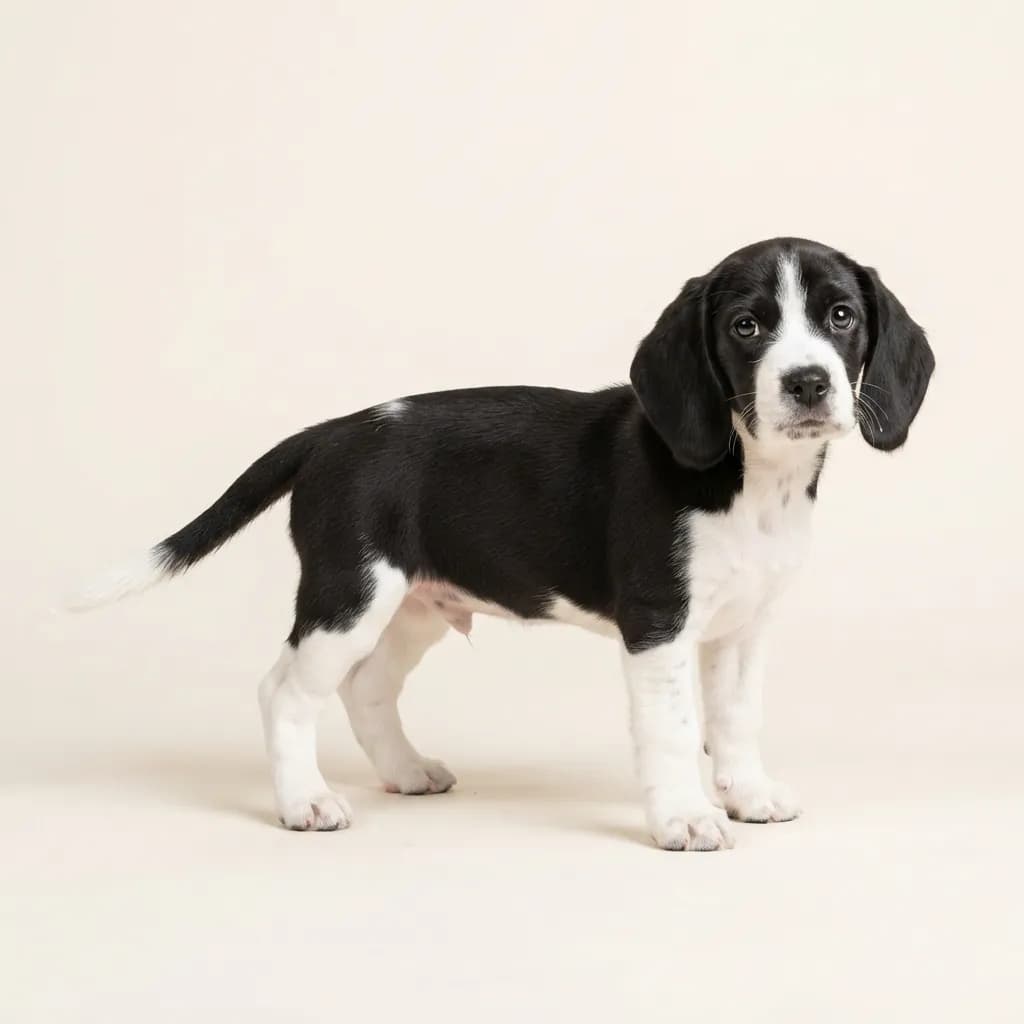 Beagle in Schwarz-Weiß — Fellfarbe und Aussehen