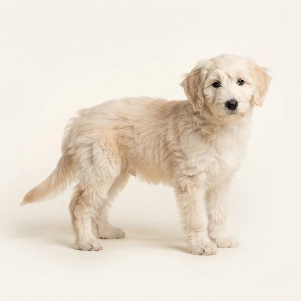 Bordoodle in Creme — Fellfarbe und Aussehen