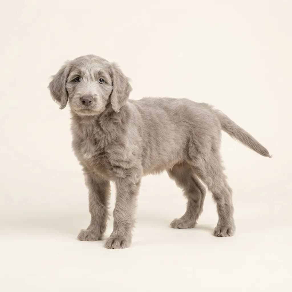 Labradoodle (Labrador x Pudel) in Silber — Fellfarbe und Aussehen