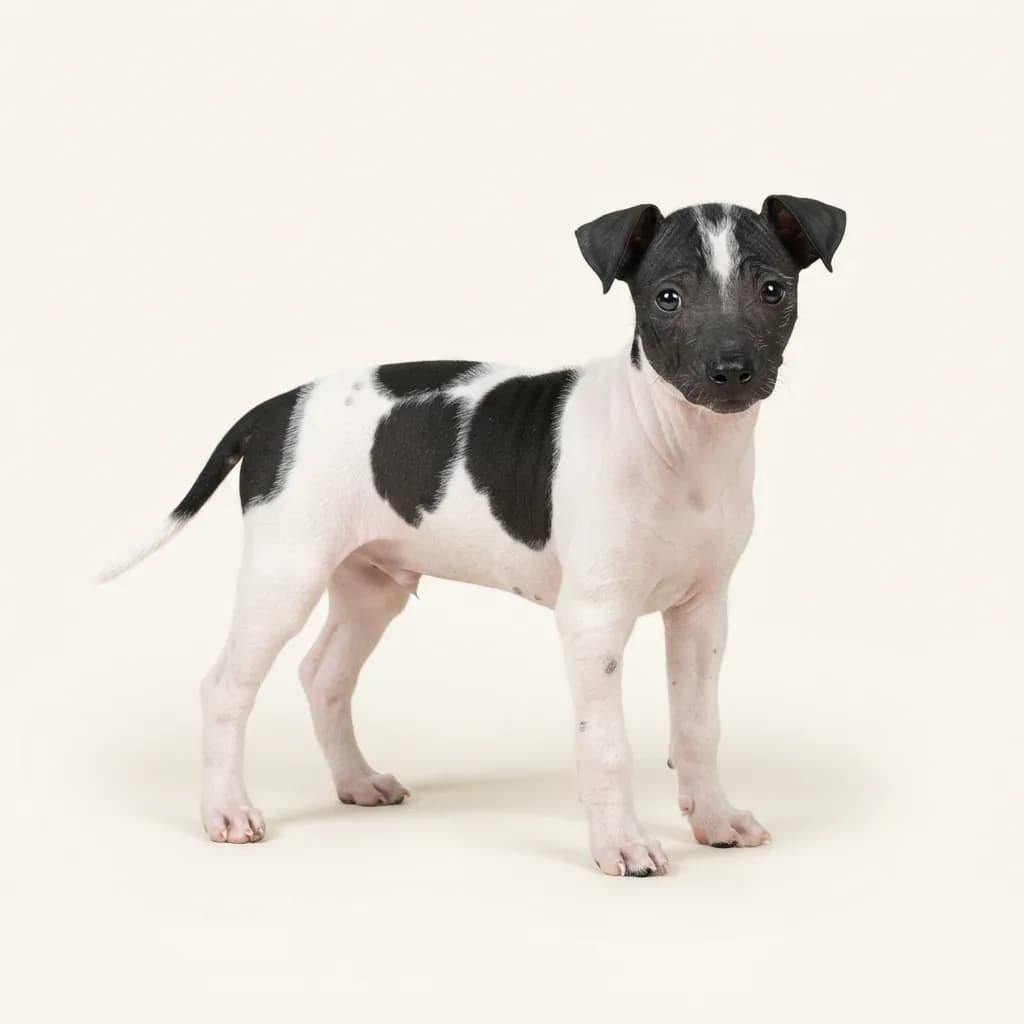 American Hairless Terrier in Gescheckt — Fellfarbe und Aussehen
