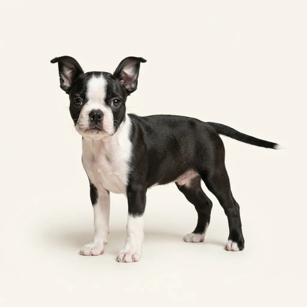 Boston Terrier in Schwarz-Weiß — Fellfarbe und Aussehen