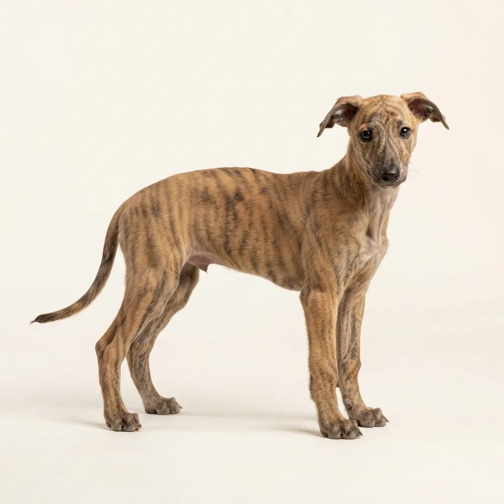 Greyhound in Gestromt — Fellfarbe und Aussehen