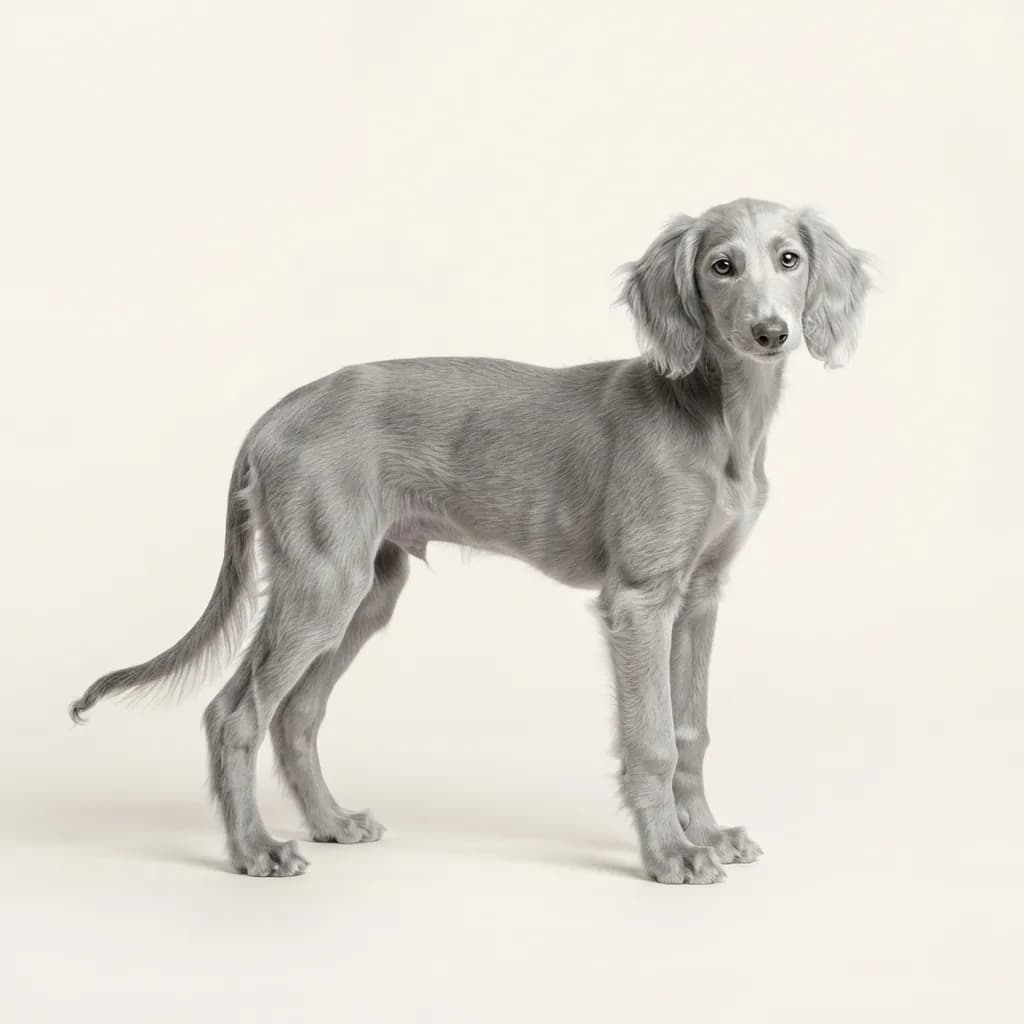 Saluki in Silber — Fellfarbe und Aussehen
