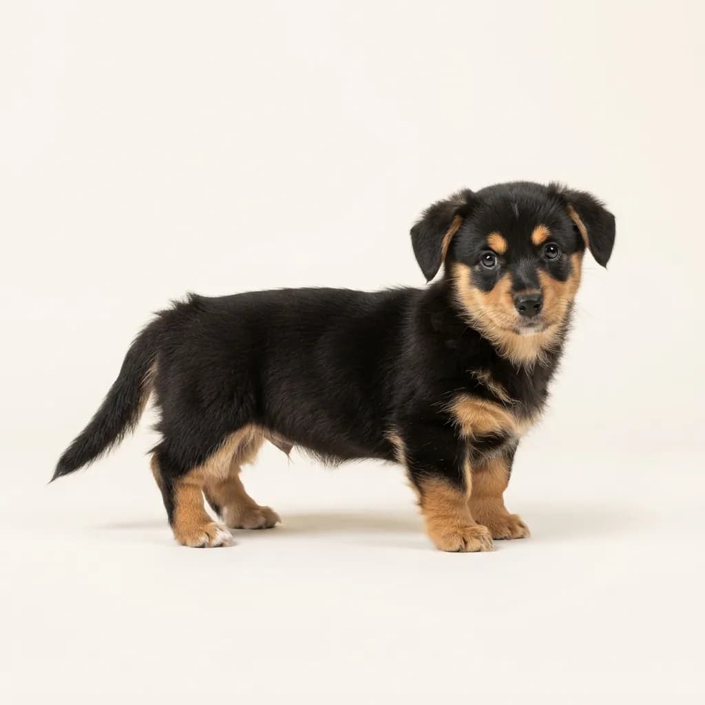 Welsh Corgi Pembroke in Schwarz mit Loh — Fellfarbe und Aussehen