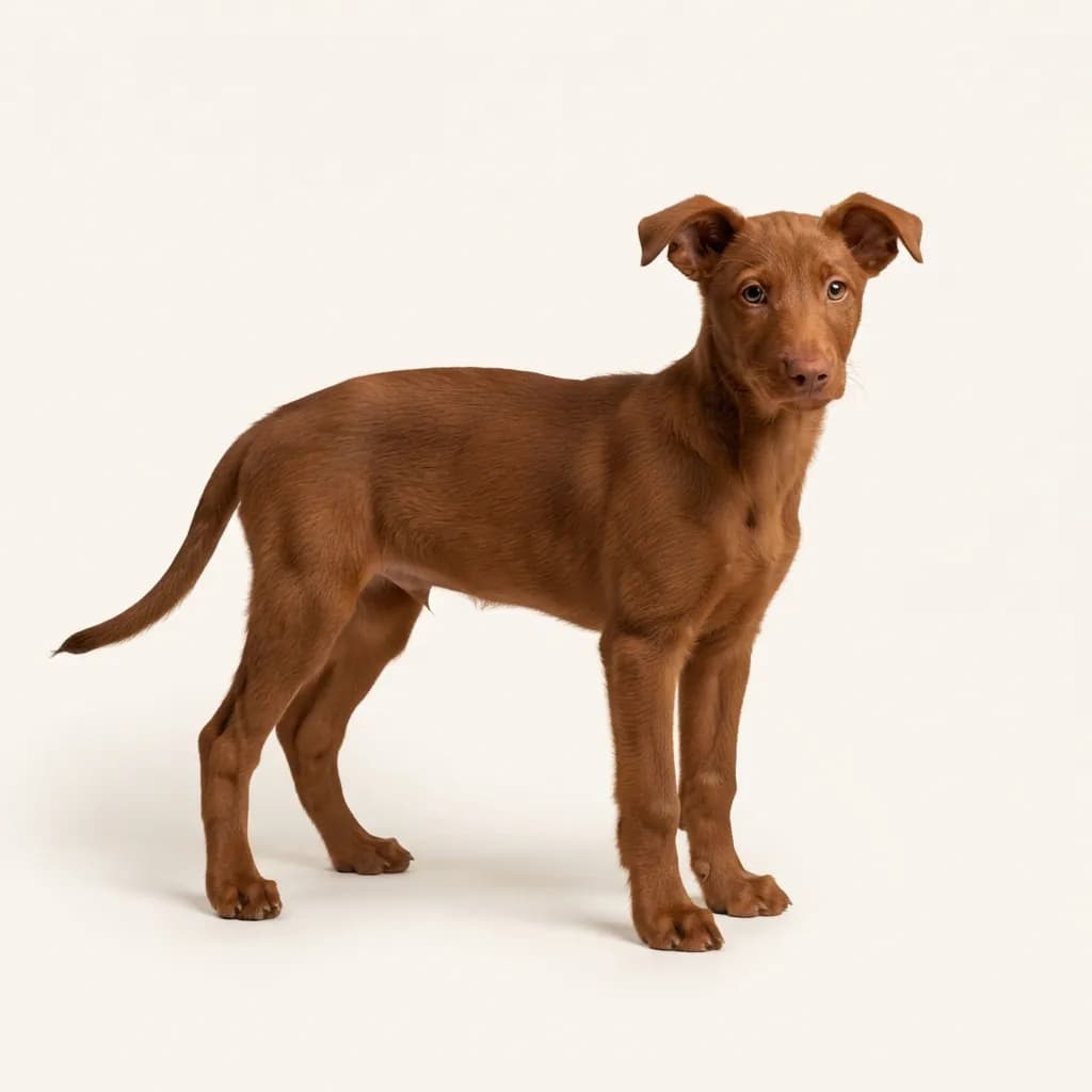Podenco Andaluz in Rot — Fellfarbe und Aussehen