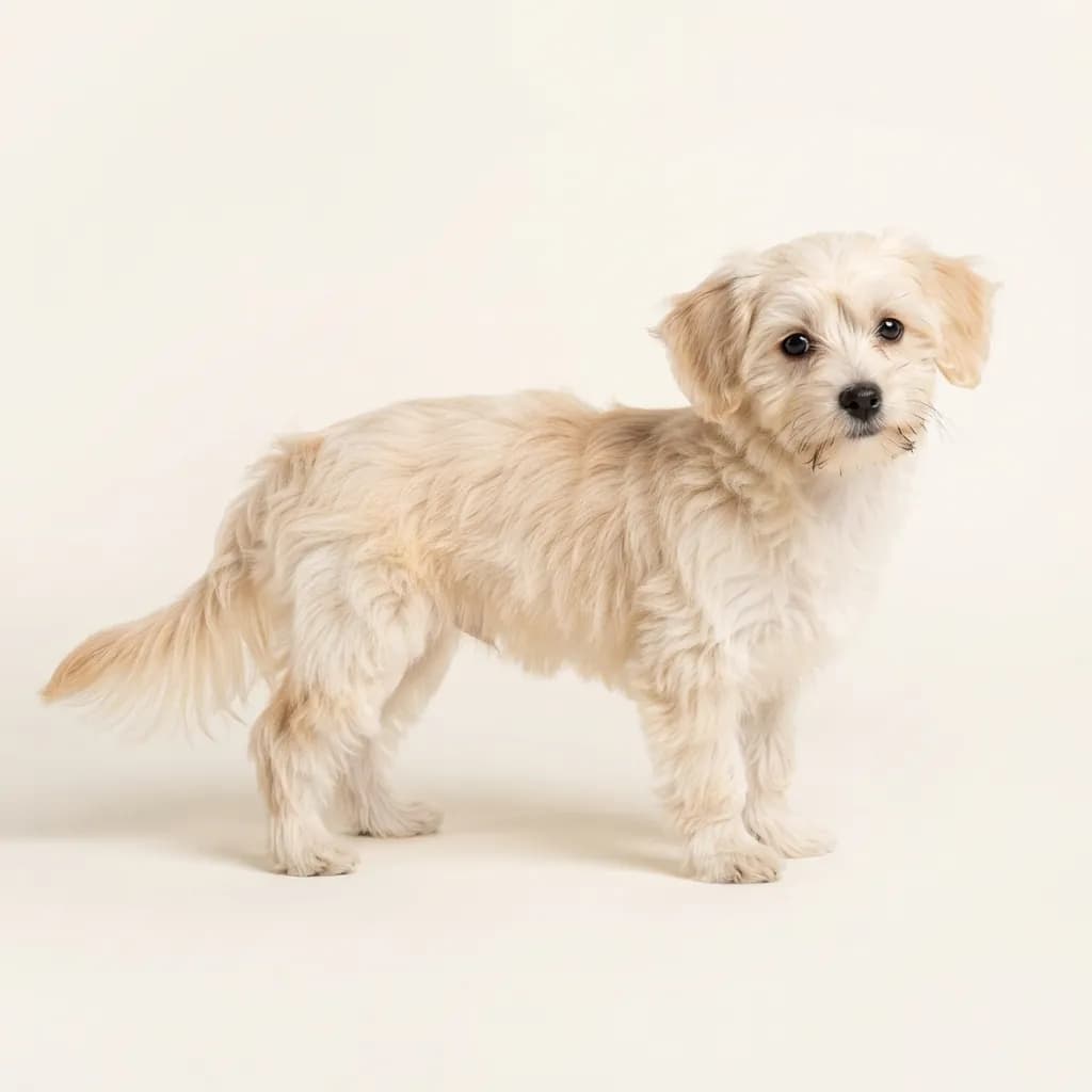 Yorkiepoo (Yorkshire Terrier x Pudel) in Creme — Fellfarbe und Aussehen