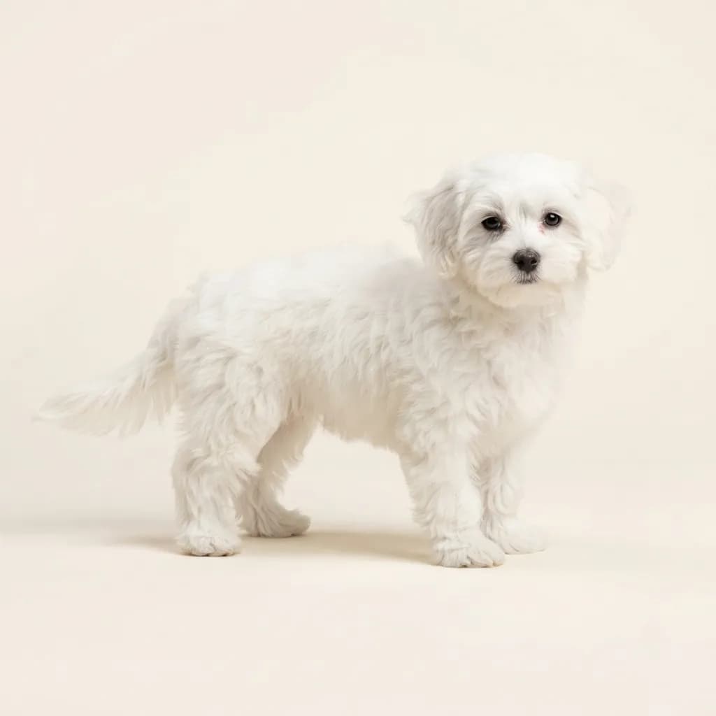 Shihpoo in Weiß — Fellfarbe und Aussehen