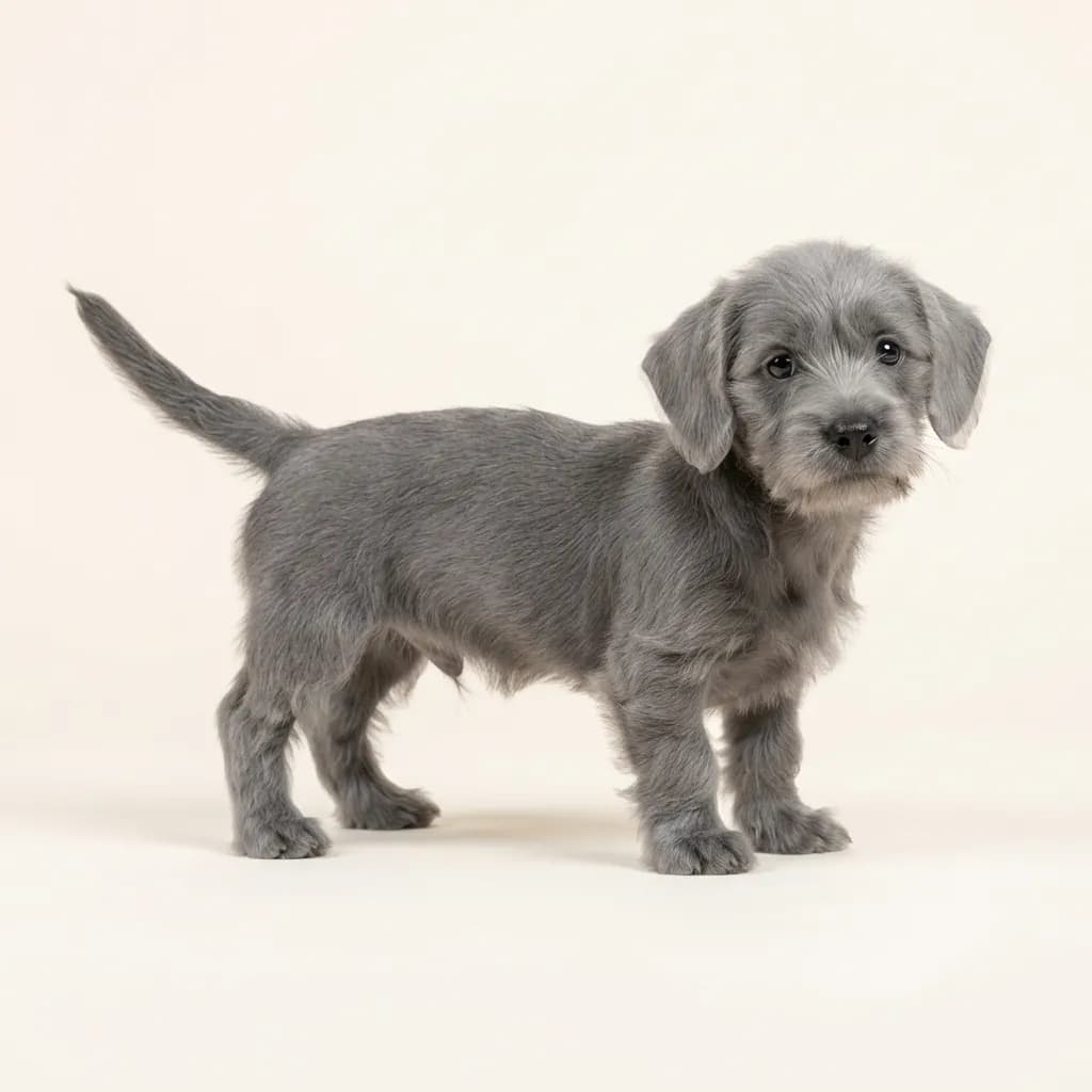 Dandie Dinmont Terrier in Grau — Fellfarbe und Aussehen