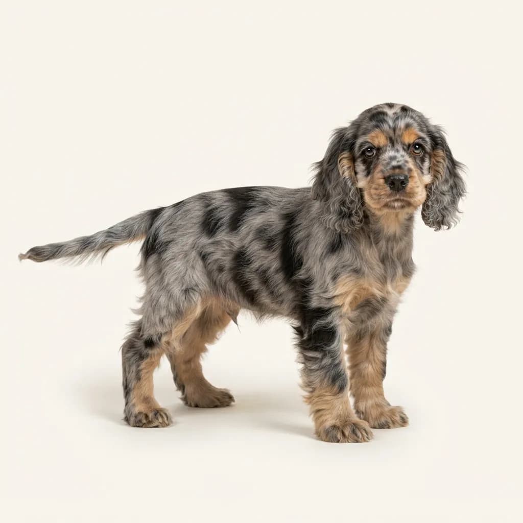 American Cocker Spaniel in Merle (Tiger) — Fellfarbe und Aussehen