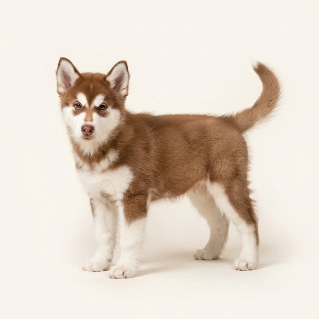 Alaskan Malamute in Rot-Weiß — Fellfarbe und Aussehen