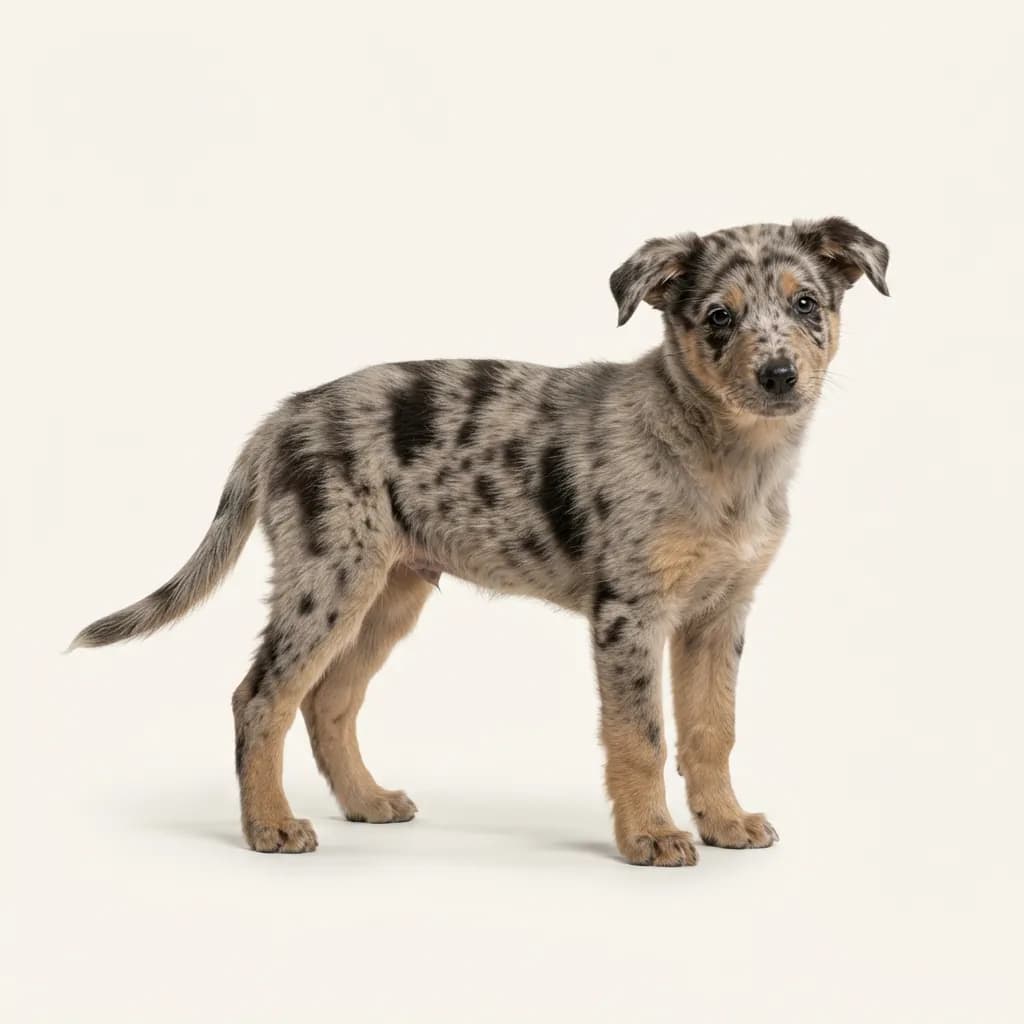 Koolie (Australian Koolie) in Merle (Tiger) — Fellfarbe und Aussehen