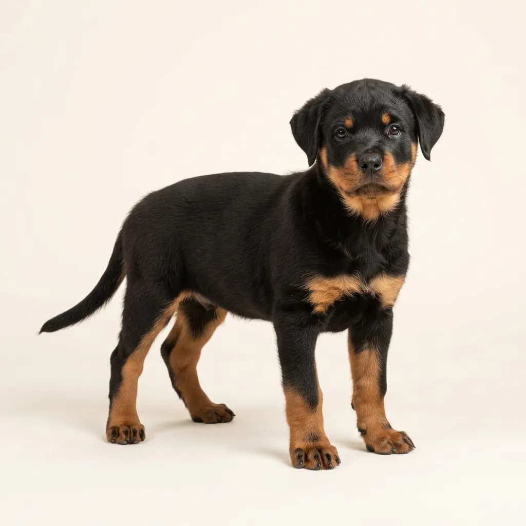 Rottweiler in Schwarz mit Loh — Fellfarbe und Aussehen