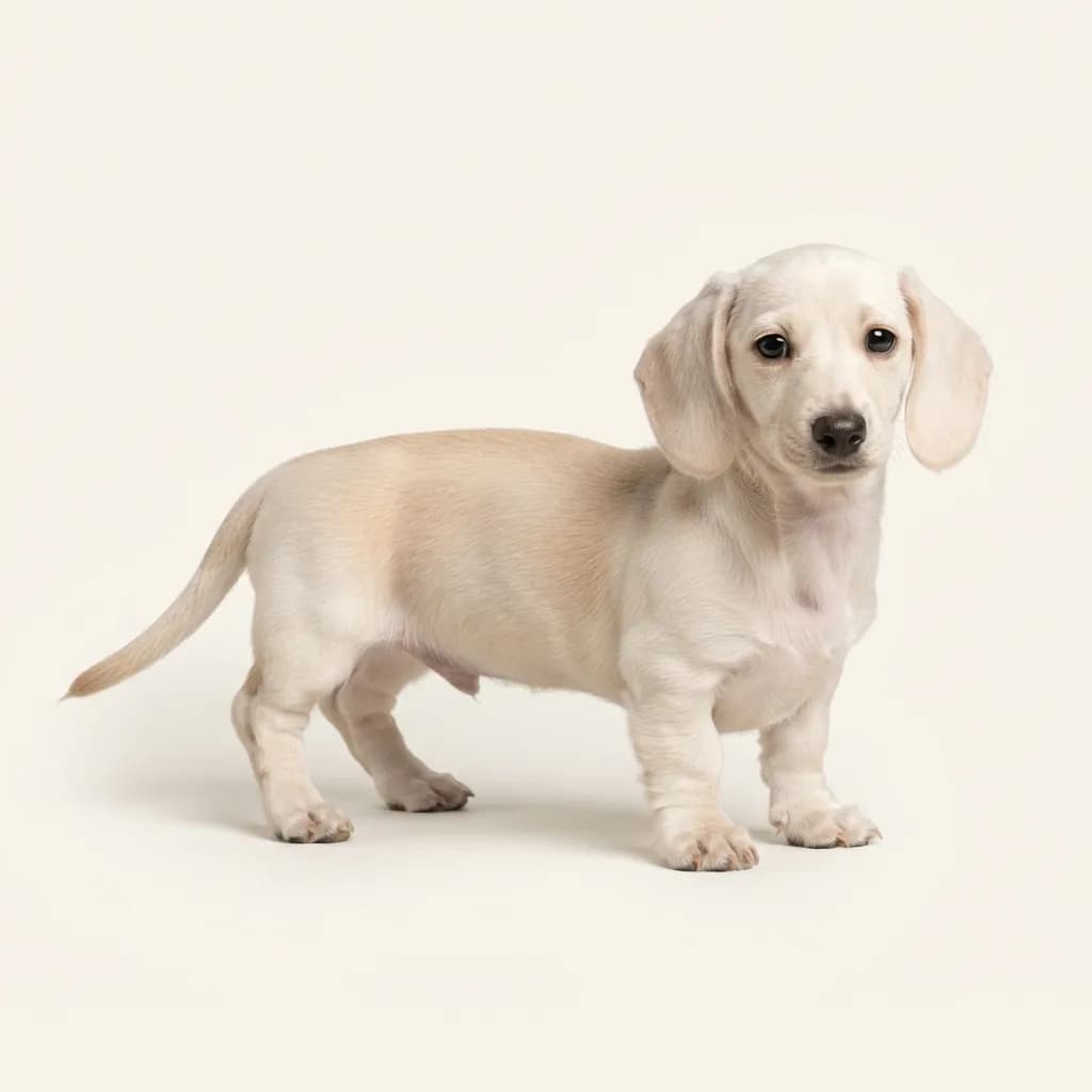 Zwergdackel (kurzhaar) in Creme — Fellfarbe und Aussehen