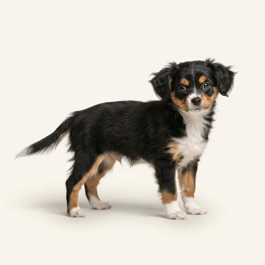 Kontinentaler Zwergspaniel (Papillon) in Dreifarbig (Tricolor) — Fellfarbe und Aussehen