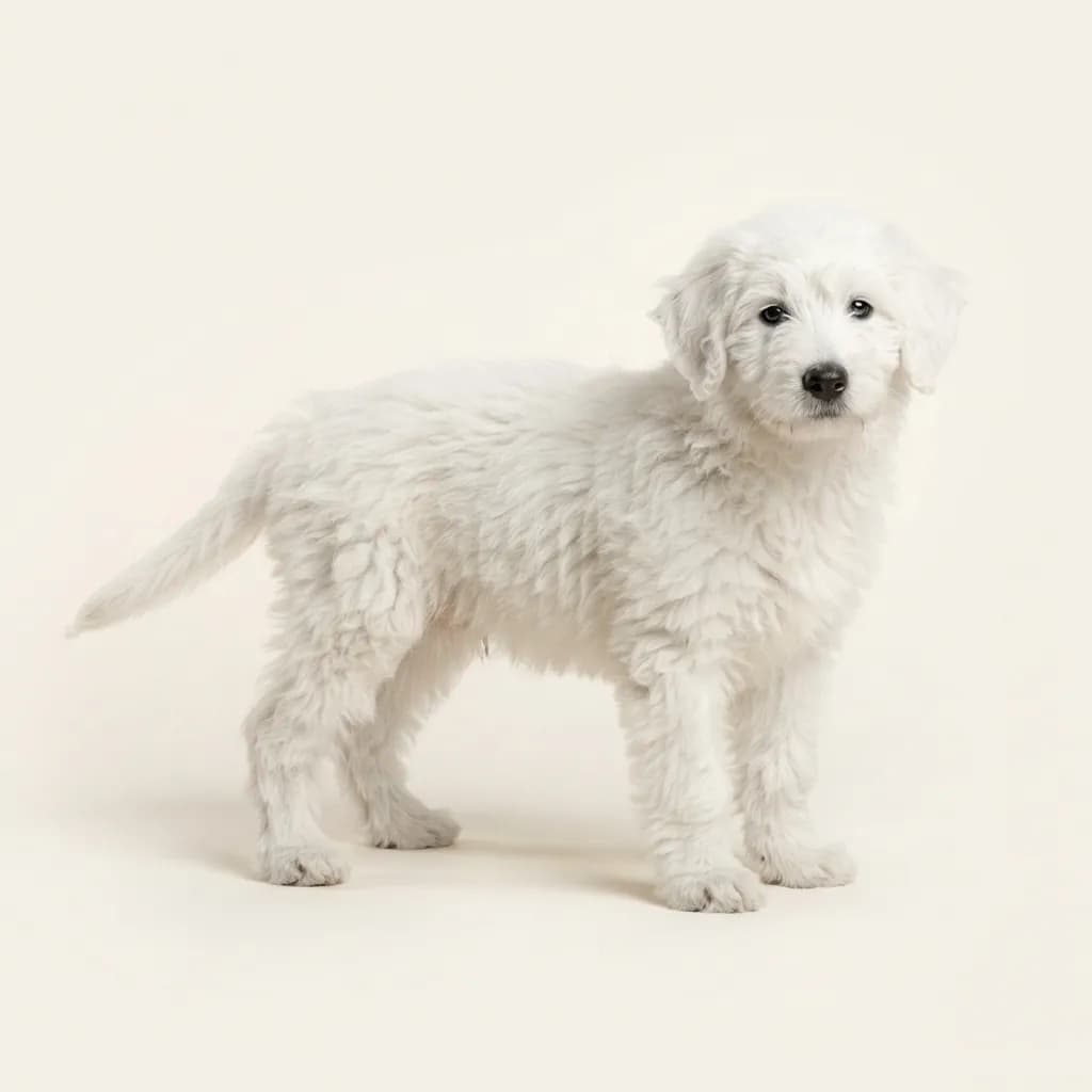 Komondor in Weiß — Fellfarbe und Aussehen