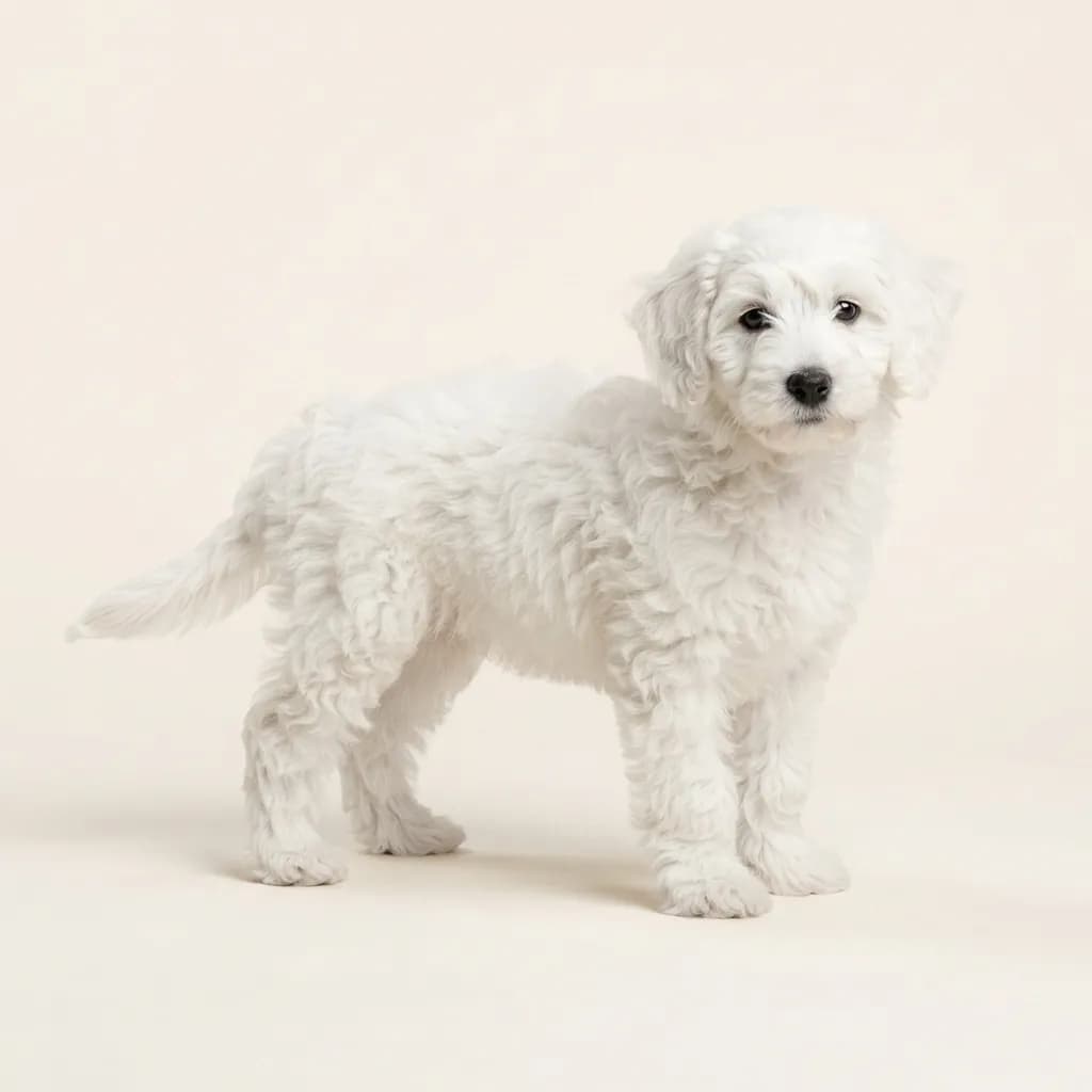 Schnoodle (Schnauzer x Pudel) in Weiß — Fellfarbe und Aussehen