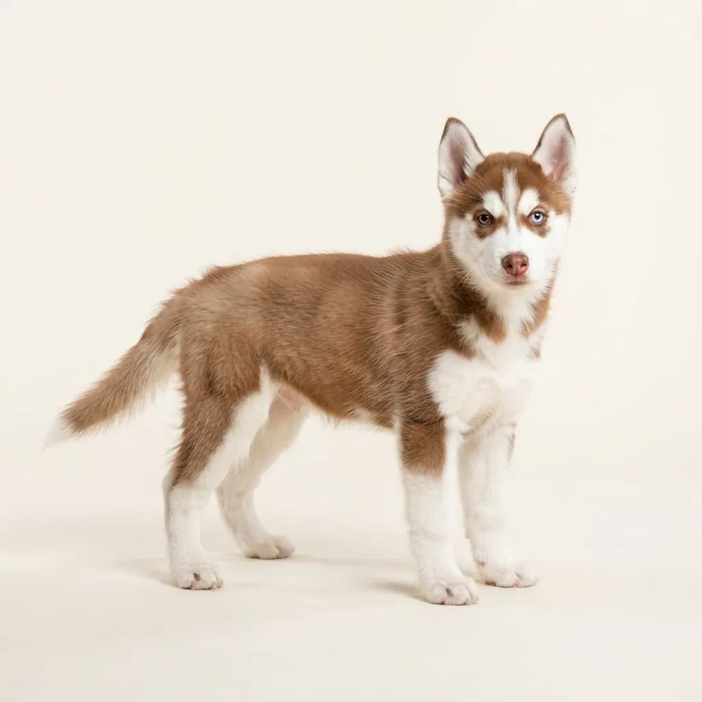 Siberian Husky in Rot-Weiß — Fellfarbe und Aussehen