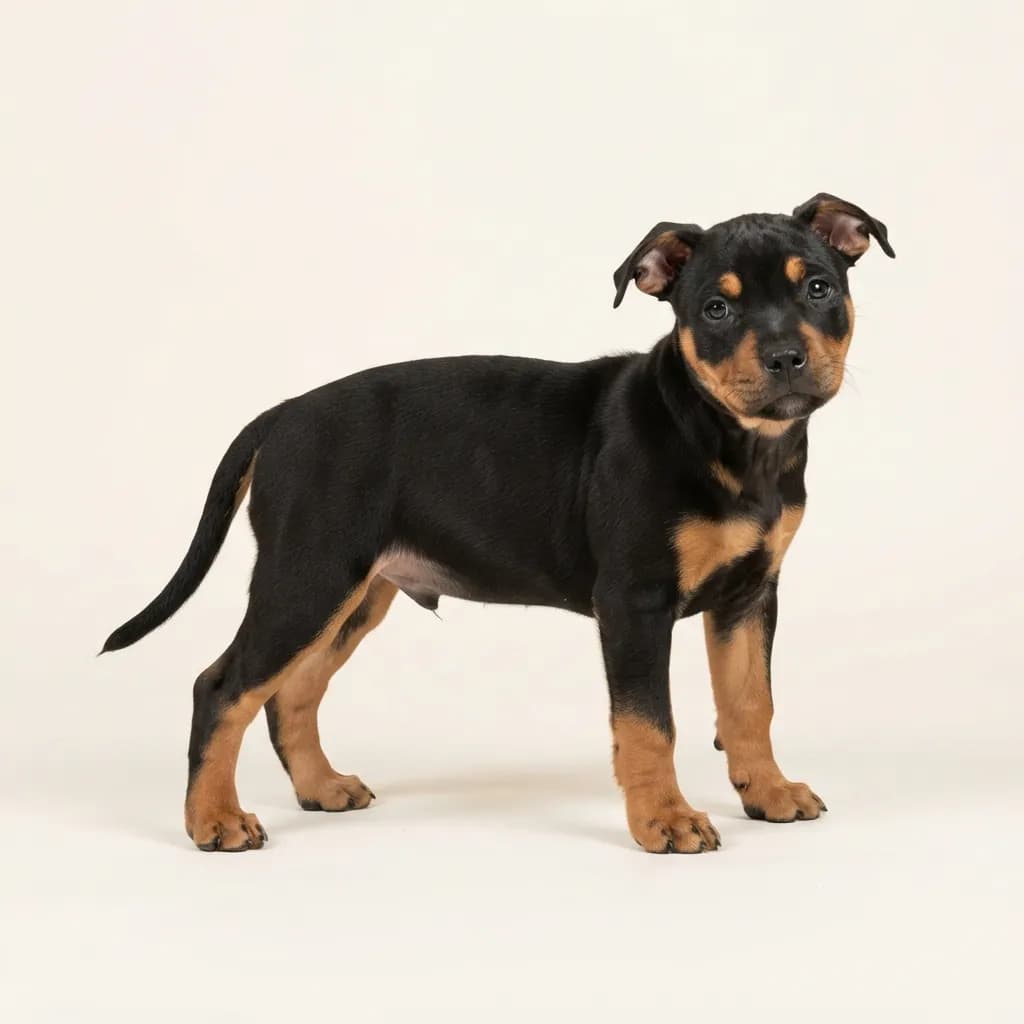 Staffordshire Bull Terrier in Schwarz mit Loh — Fellfarbe und Aussehen