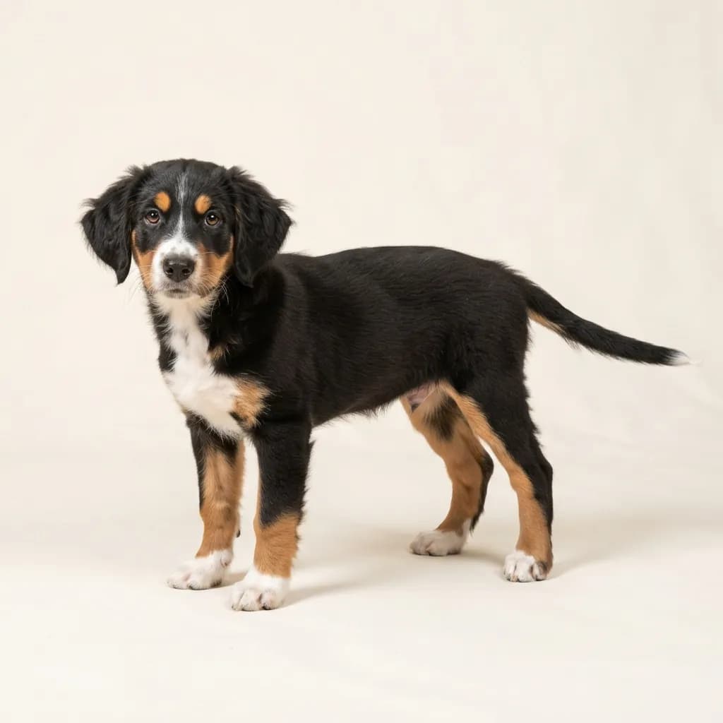 Chien d' Artois in Dreifarbig (Tricolor) — Fellfarbe und Aussehen