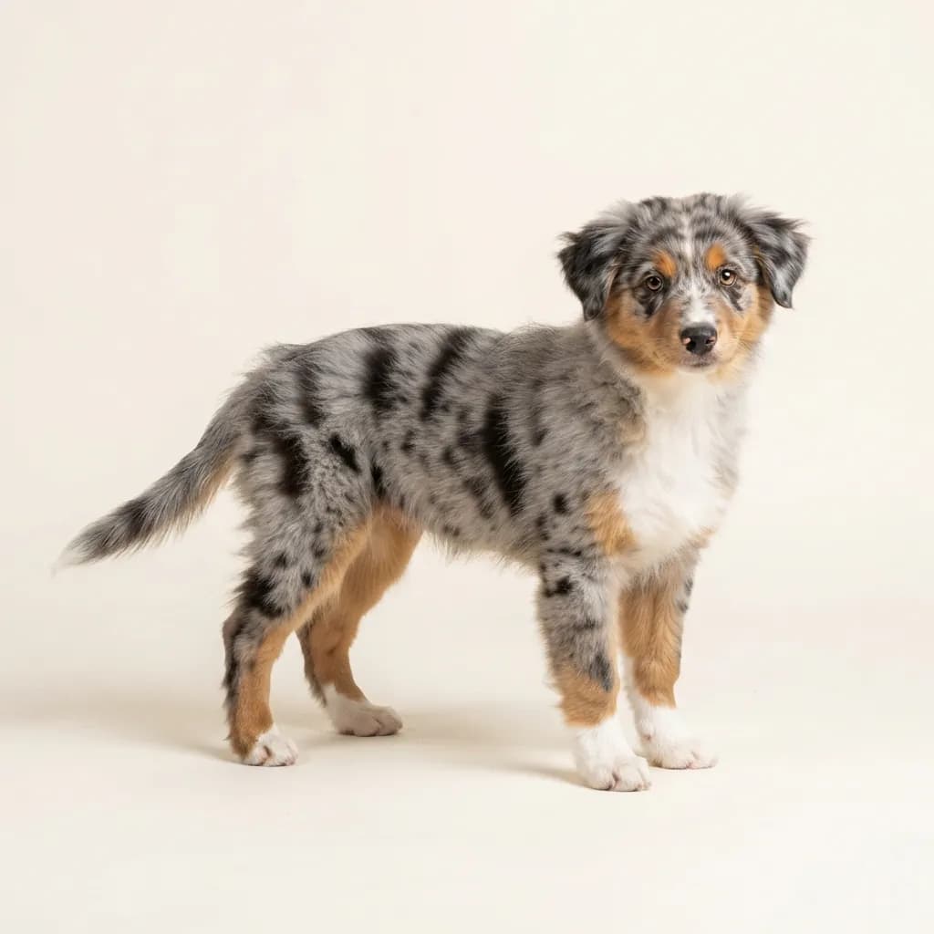Miniature American Shepherd in Blue Merle — Fellfarbe und Aussehen