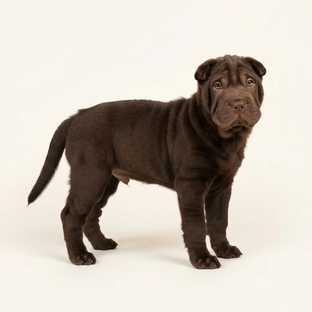 Shar Pei in Schokoladenbraun — Fellfarbe und Aussehen