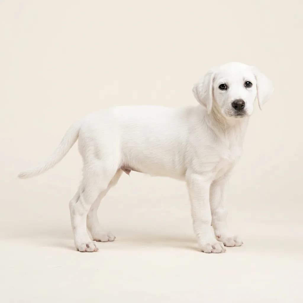 Sabueso Espanol (Spanischer Laufhund) in Weiß — Fellfarbe und Aussehen