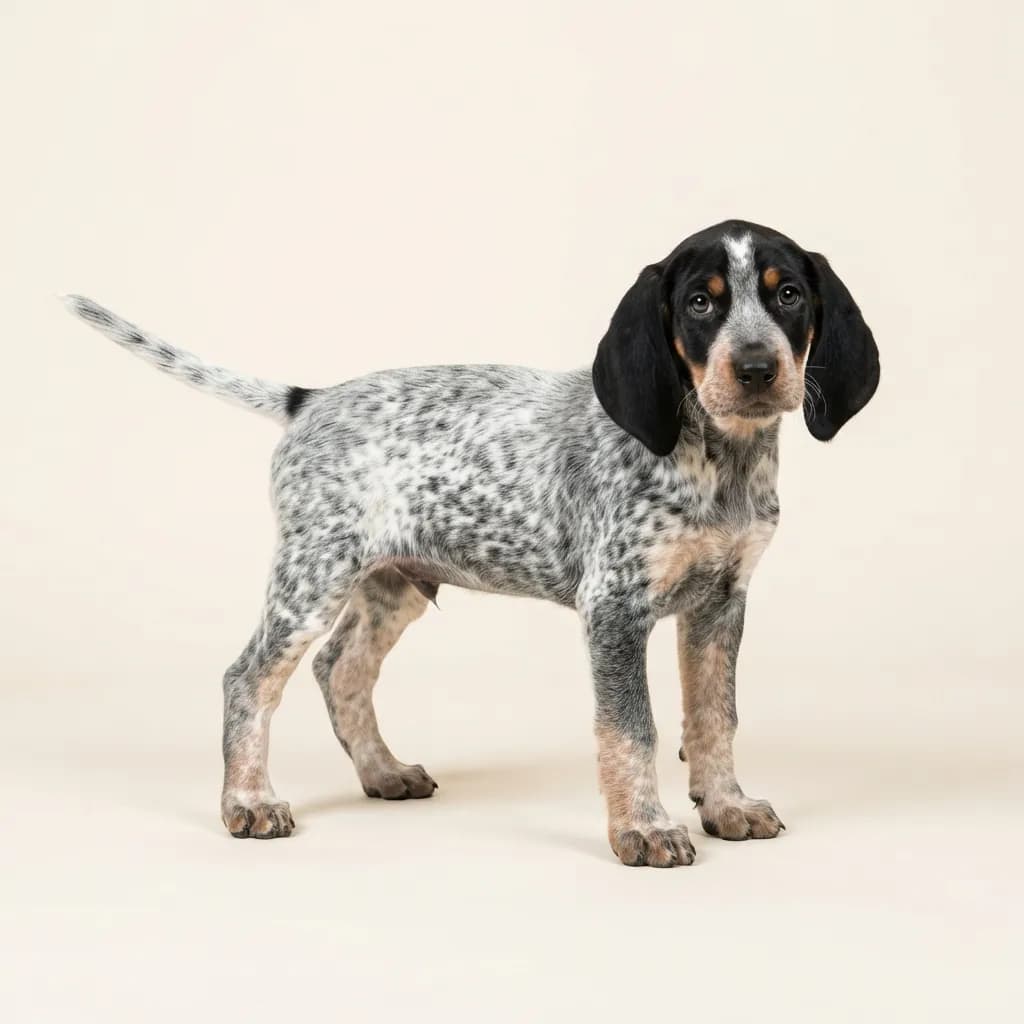 Bluetick Coonhound in Schimmel — Fellfarbe und Aussehen