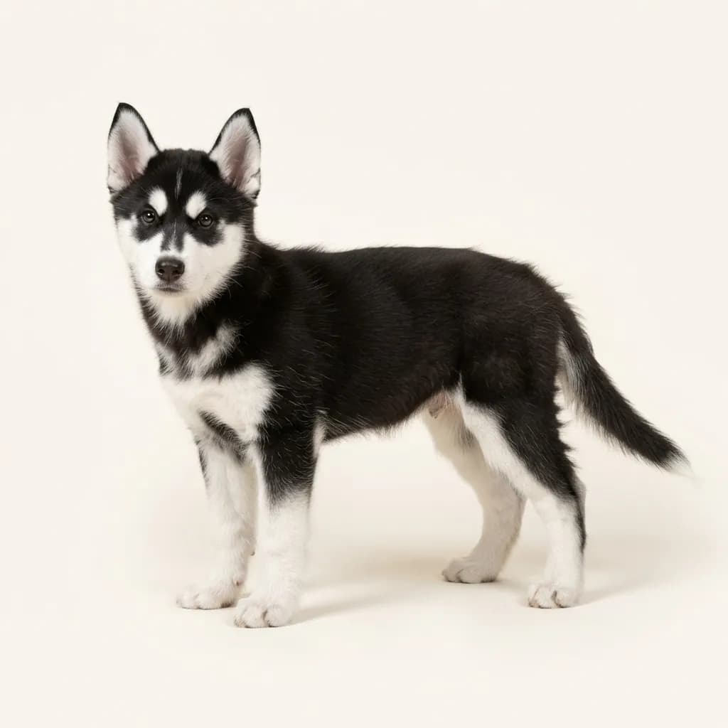 Alaskan Husky in Schwarz-Weiß — Fellfarbe und Aussehen