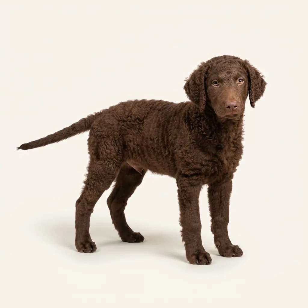 Curly Coated Retriever in Leberbraun — Fellfarbe und Aussehen