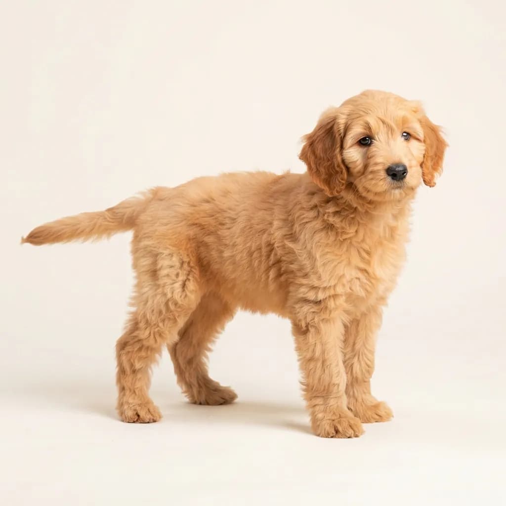 Goldendoodle in Apricot — Fellfarbe und Aussehen