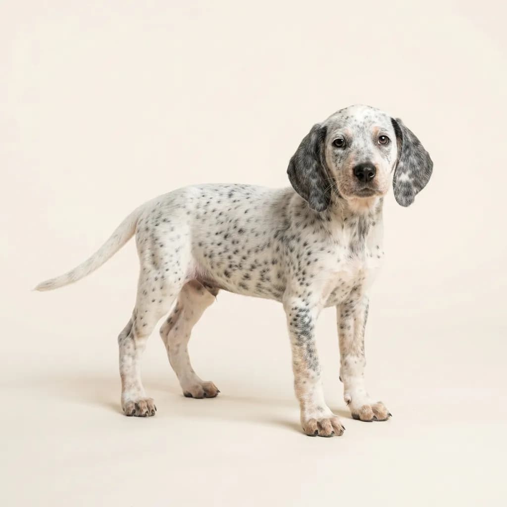 American English Coonhound in Getupft — Fellfarbe und Aussehen