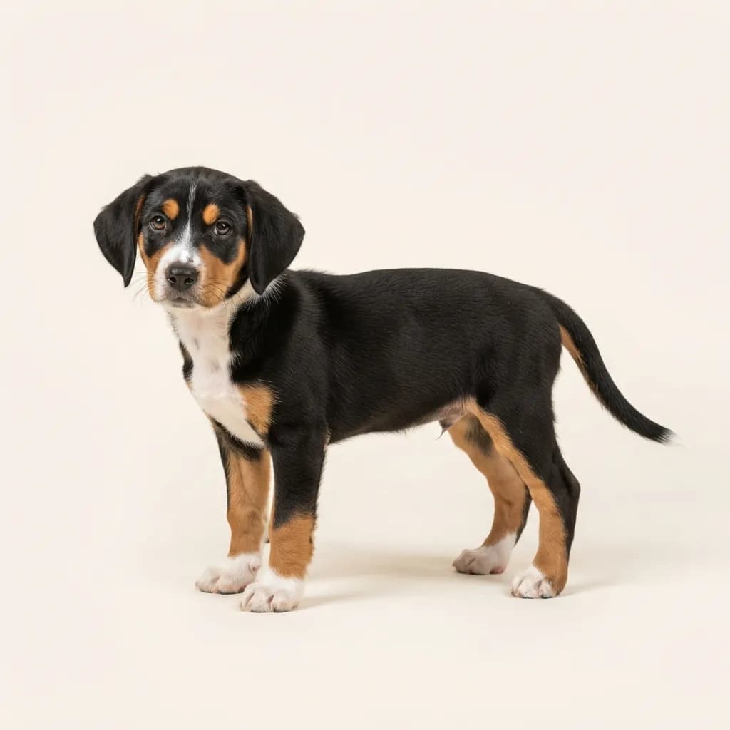 Schweizer Niederlaufhunde in Dreifarbig (Tricolor) — Fellfarbe und Aussehen