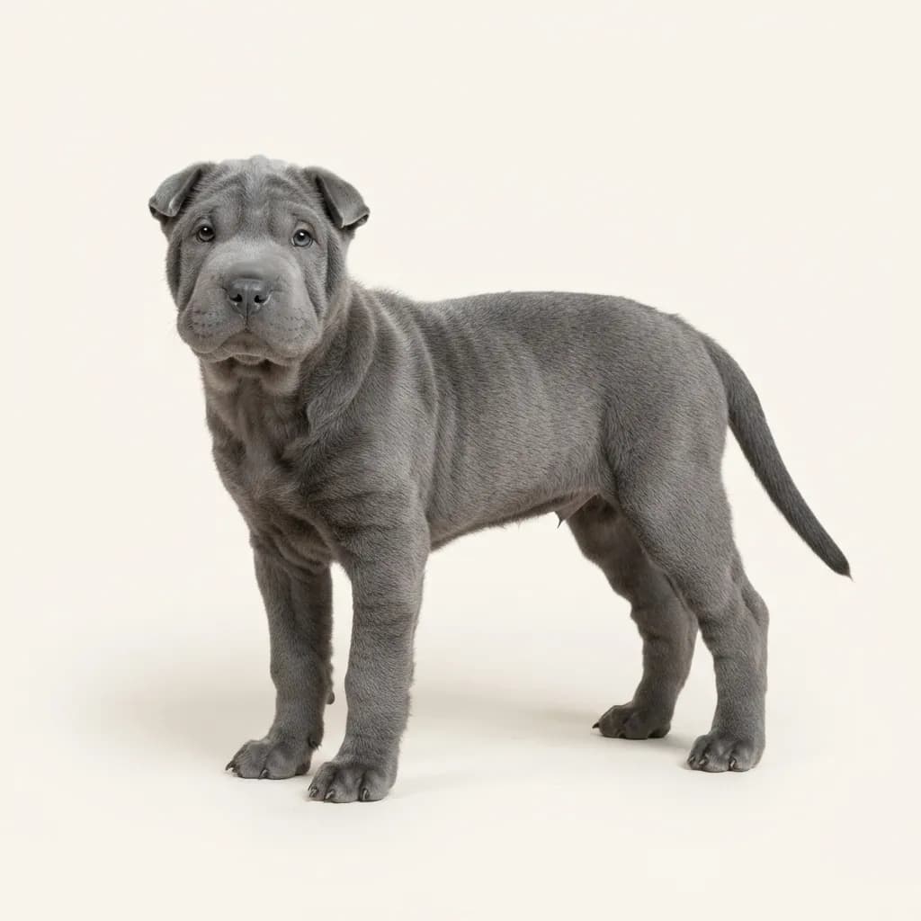 Shar Pei in Blau — Fellfarbe und Aussehen